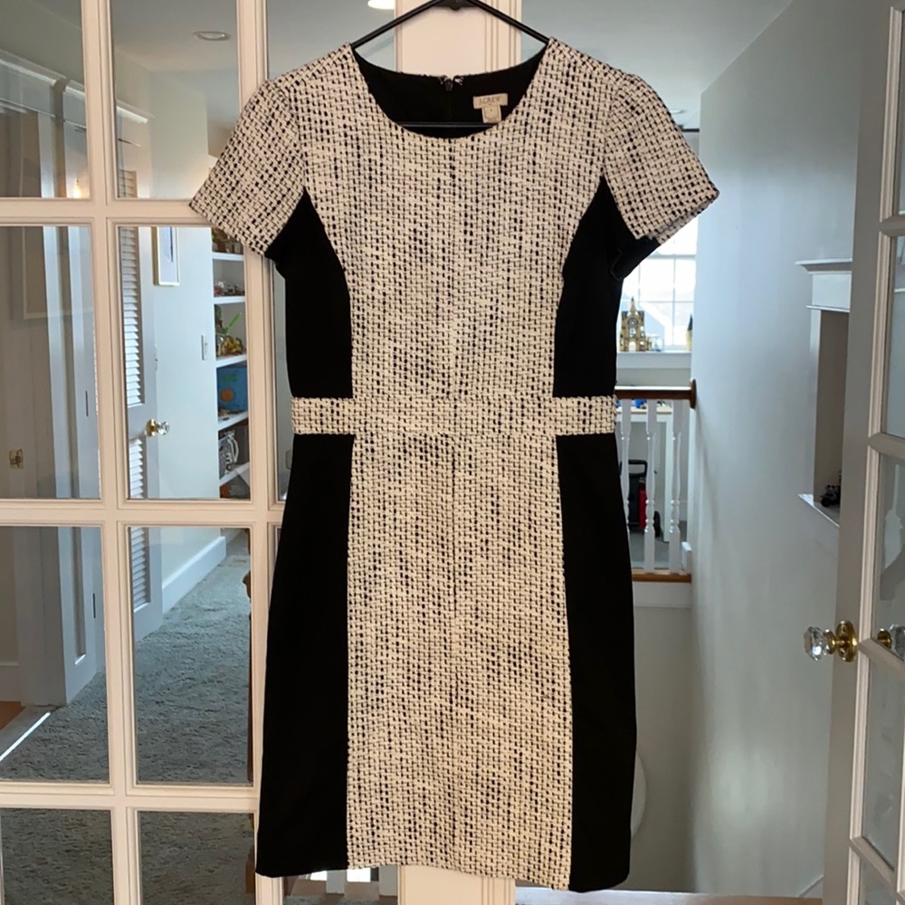 J Crew black/white tweed dress, sz 4